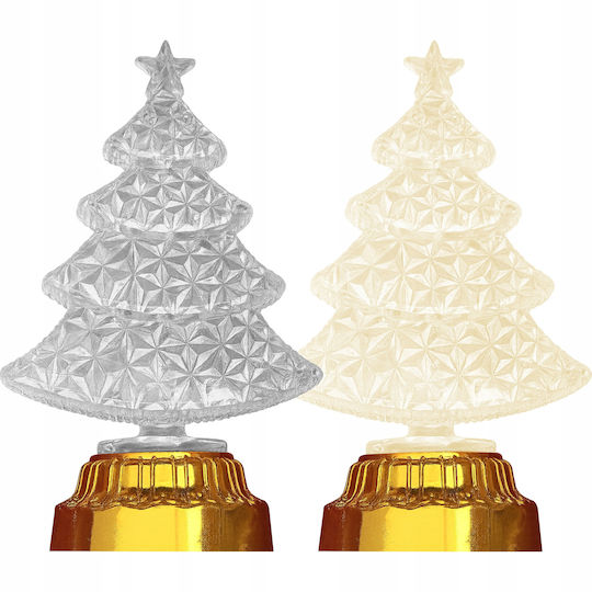 Vergionic Weihnachtsdekorationen mit Bäumen 16 cm Kristall Beleuchtete Lampen Ornament
