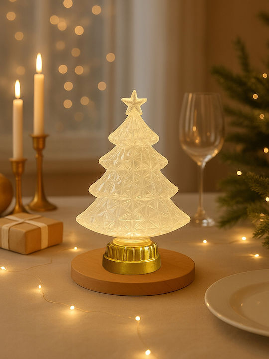 Brad de Crăciun cu LED Vergionic 16 Cm Lampă Ornament de Sărbători din Cristal