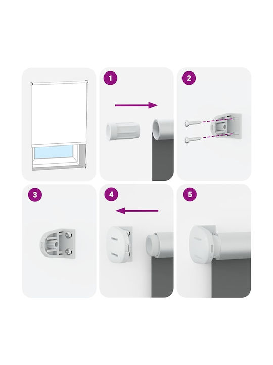Chios Hellas Roller Blinds Total Blackout Ecru W100xH140cm 36053