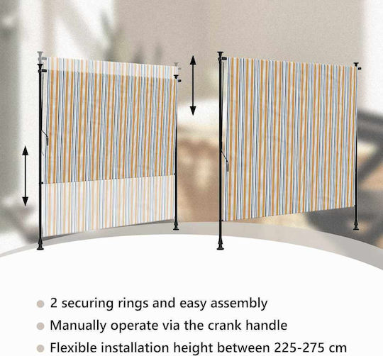 vidaXL Roller Blinds Partial Blackout Yellow W150xH270cm 368774