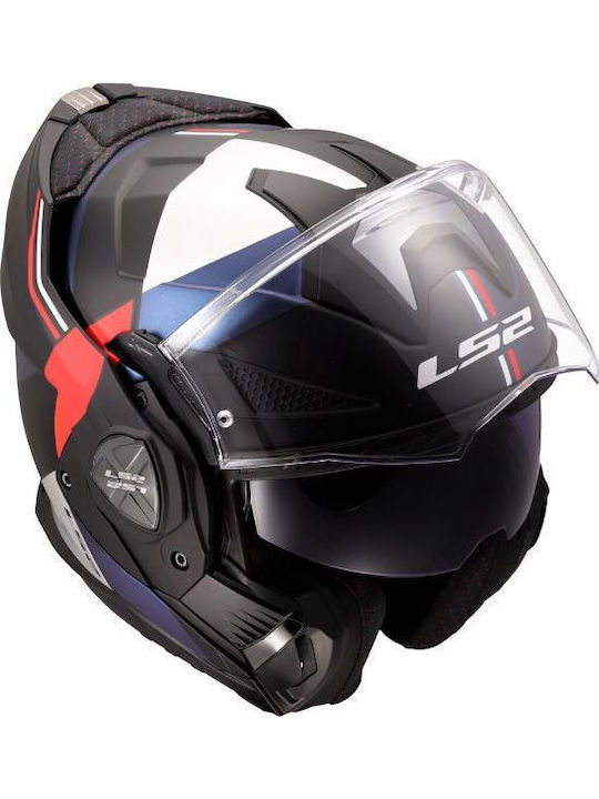 LS2 Advant X Ultra Matt Blue Red Мотоциклетна каска Флип ъп ECE 22.06 1600гр с Sunvisor