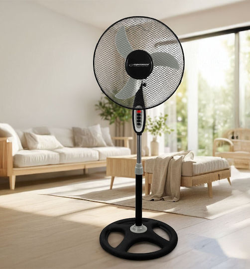 Esperanza Typhoon Ανεμιστήρας Ορθοστάτης 50W Διαμέτρου 40cm Μαύρος
