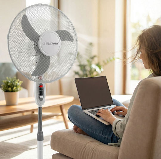 Esperanza Typhoon Ανεμιστήρας Ορθοστάτης 50W Διαμέτρου 40cm Λευκός