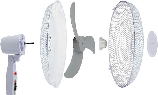 Esperanza Typhoon Ανεμιστήρας Ορθοστάτης 50W Διαμέτρου 40cm Λευκός