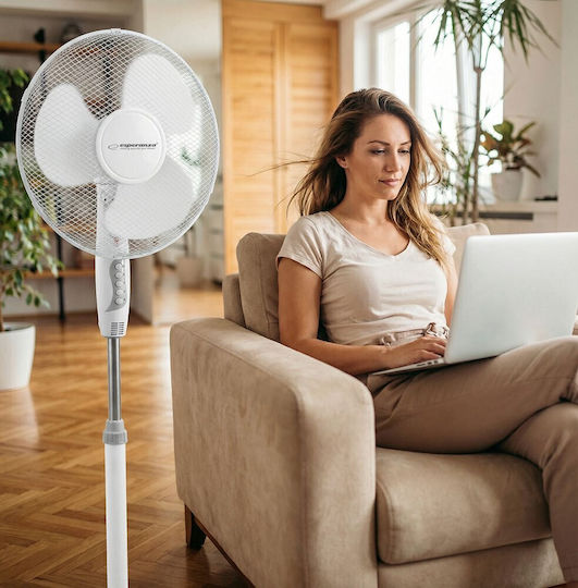 Esperanza Pedestal Fan 50W 40cm Diameter White