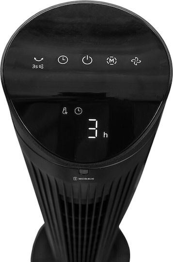 Morris Ventilator Tip Turn 25W cu Telecomandă Negru