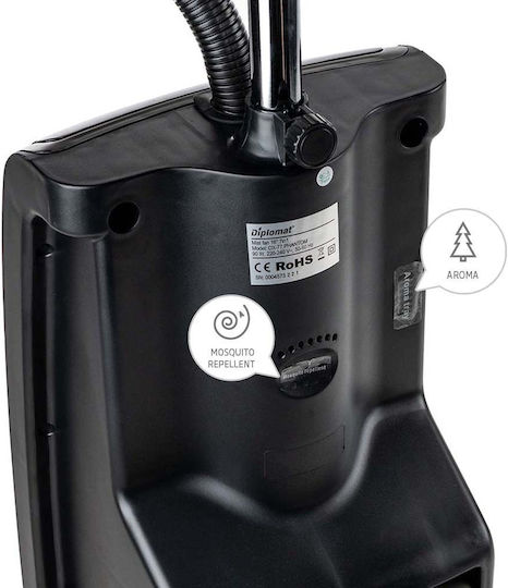 Diplomat DX-77 Phantom Ανεμιστήρας Υδρονέφωσης 90W Διαμέτρου 41cm με Τηλεχειριστήριο Μαύρος