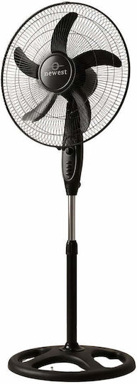 Newest FS-4525B Ανεμιστήρας Ορθοστάτης 90W Διαμέτρου 45cm Μαύρος