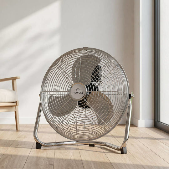 Newest FA-450F Ανεμιστήρας Δαπέδου 110W Διαμέτρου 45cm Ασημί