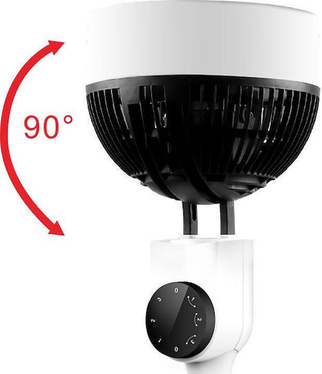 Hoomei Ανεμιστήρας Ορθοστάτης 50W Διαμέτρου 30cm Λευκός