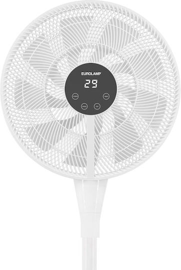 Eurolamp Pedestal Fan 25W 40cm Diameter White
