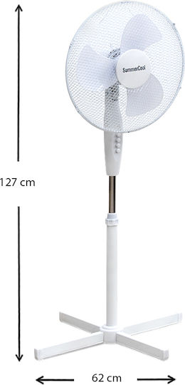 Eurolamp Pedestal Fan 40W Fan Diameter 40cm White