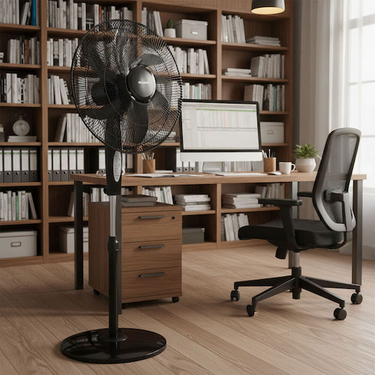 Silifo Ανεμιστήρας Ορθοστάτης 90W Διαμέτρου 45cm Μαύρος