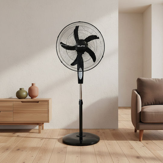 Silifo Ανεμιστήρας Ορθοστάτης 90W Διαμέτρου 45cm Μαύρος
