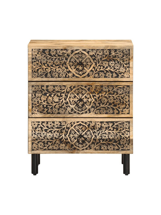 Beige Wooden Bedside Table 50x33x60cm