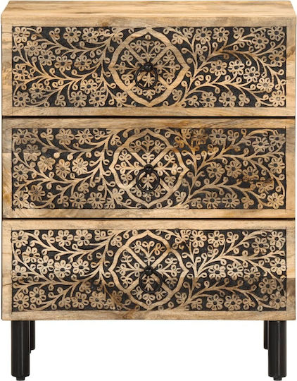 Beige Wooden Bedside Table 50x33x60cm