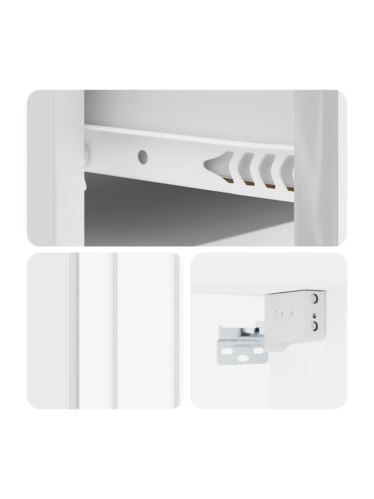 White Wooden Bedside Tables 2 Pieces 49x34.5x24cm