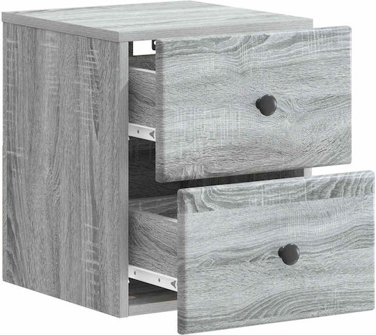 Nachttisch Holz Grau 34.5x33x40cm