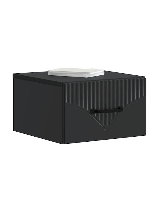 Нощно Шкафче Дървено Черно 34.5x33x20см