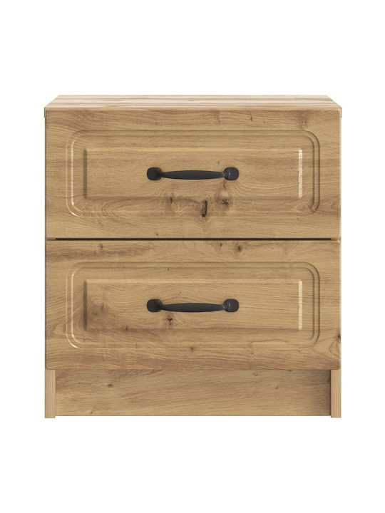 Wooden Brown Bedside Tables 2 Pieces 43x34.5x44.5cm