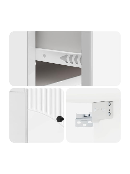 White Wooden Bedside Table 34.5x33x20cm