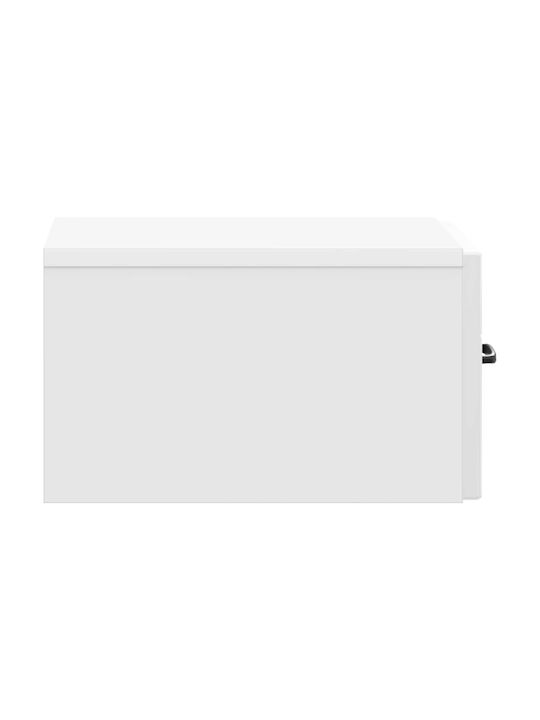 White Wooden Bedside Table 34.5x33x20cm