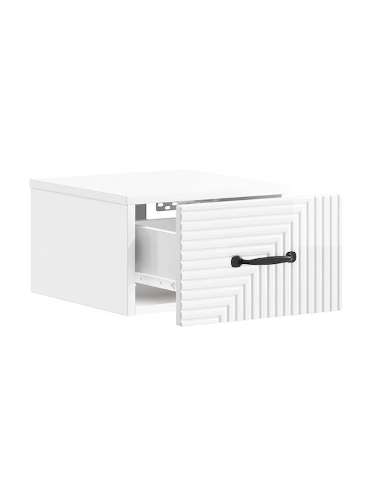 White Wooden Bedside Table 34.5x33x20cm
