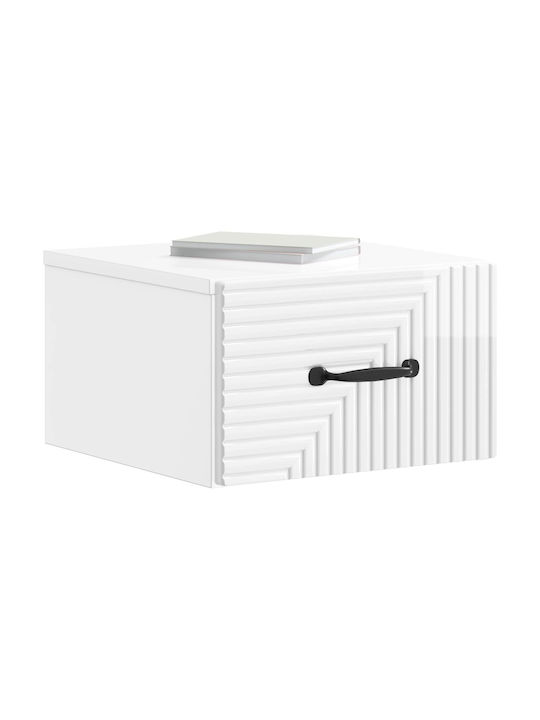 White Wooden Bedside Table 34.5x33x20cm