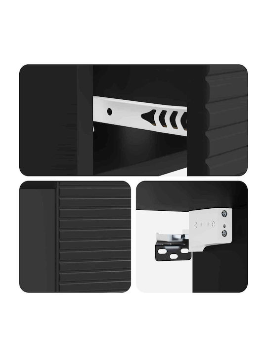 Wooden Black Bedside Table 49x34.5x20cm