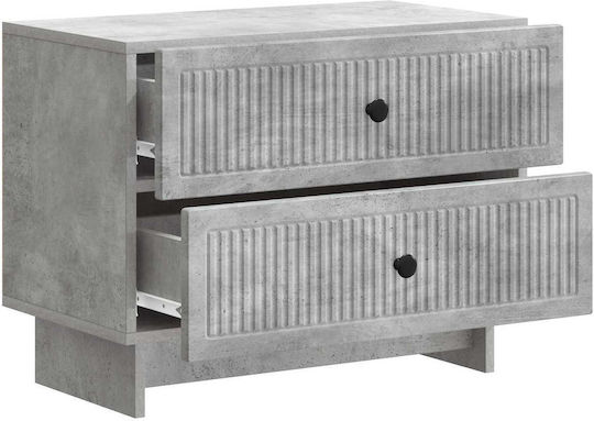 Gray Wooden Bedside Table 62x34.5x47.5cm