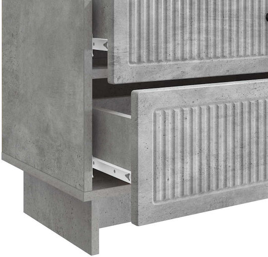 Gray Wooden Bedside Table 62x34.5x47.5cm