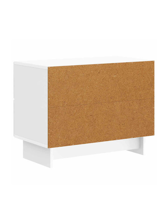 Κομοδίνο Ξύλινο Λευκό 62x34.5x47.5cm