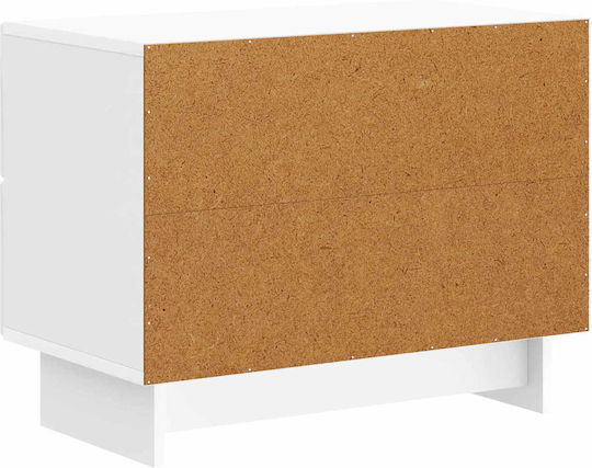 White Wooden Bedside Table 62x34.5x47.5cm
