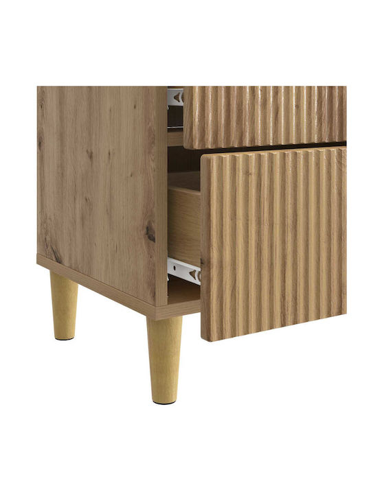 Wooden Bedside Table Brown 62x34.5x48cm
