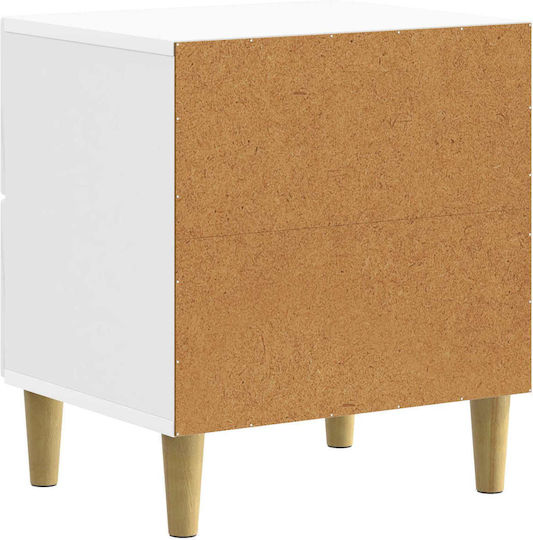 Wooden Bedside Table White 43x34.5x48cm