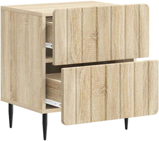Beige Wooden Bedside Table 43x34.5x49.5cm