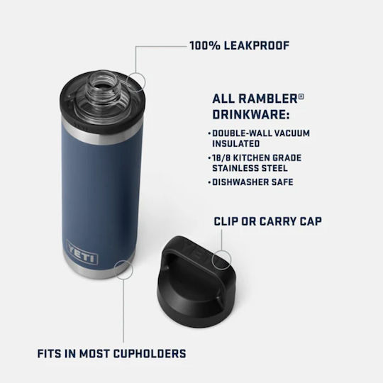Yeti Rambler Bottle Chug Μπουκάλι Θερμός Ανοξείδωτο 769ml Navy