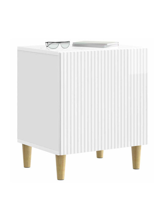 Wooden Bedside Table White 43x34.5x50cm