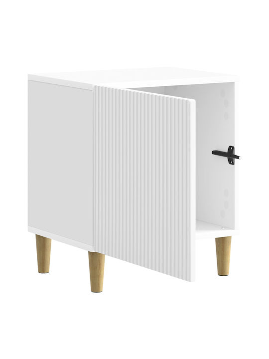 Wooden Bedside Table White 43x34.5x50cm