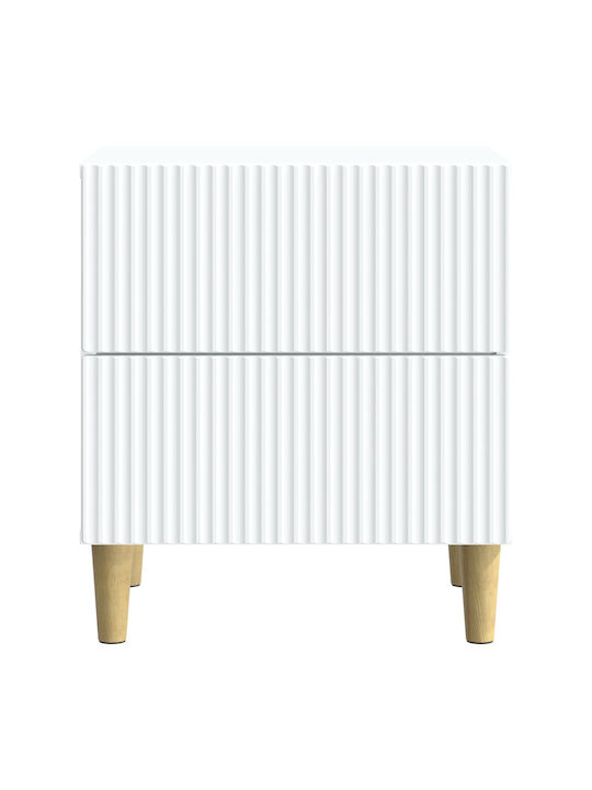 Κομοδίνα Ξύλινα Λευκά 2τμχ 43x34.5x48cm