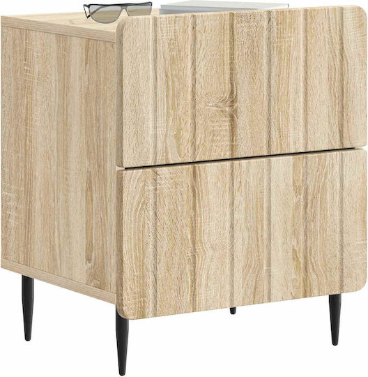 Noptiere Dormitor Din Lemn Bej 2 Bucăți 43x34.5x49.5cm