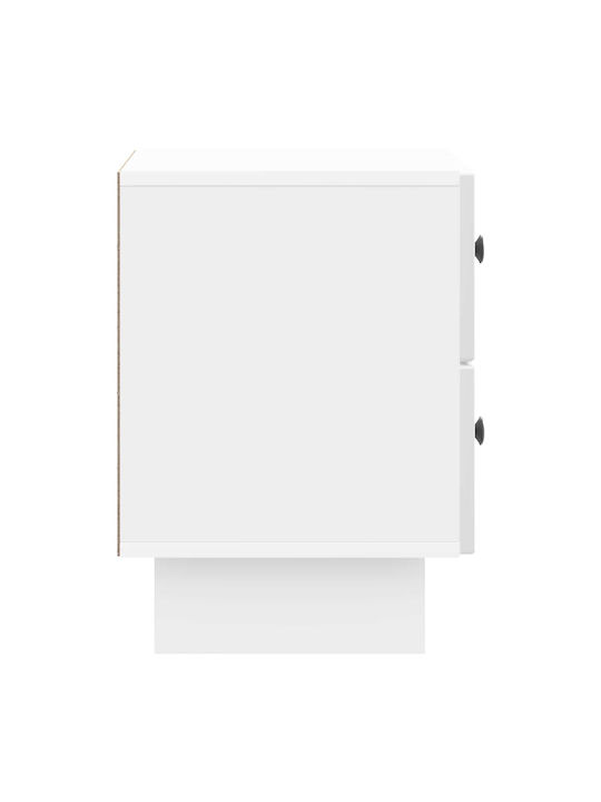 White Wooden Bedside Tables 2 Pieces 43x34.5x47.5cm