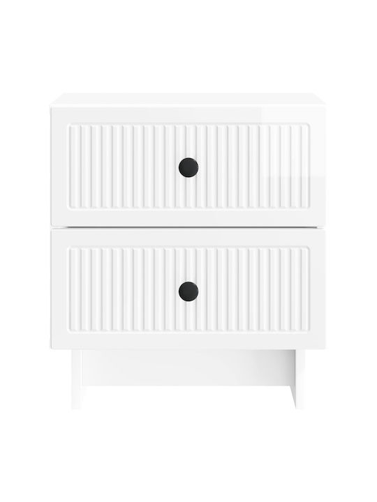 White Wooden Bedside Tables 2 Pieces 43x34.5x47.5cm