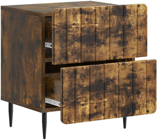 Noptiere Dormitor Din Lemn Maro 2 Bucăți 43x34.5x49.5cm