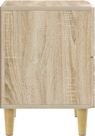 Wooden Beige Bedside Table 62x34.5x48cm