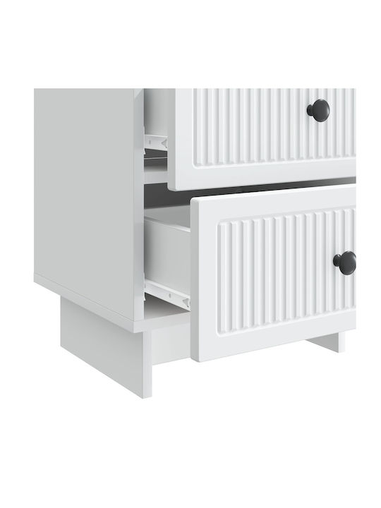 White Wooden Bedside Table 43x34.5x47.5cm