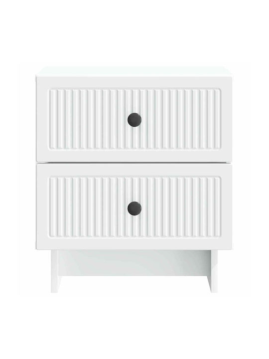 White Wooden Bedside Table 43x34.5x47.5cm