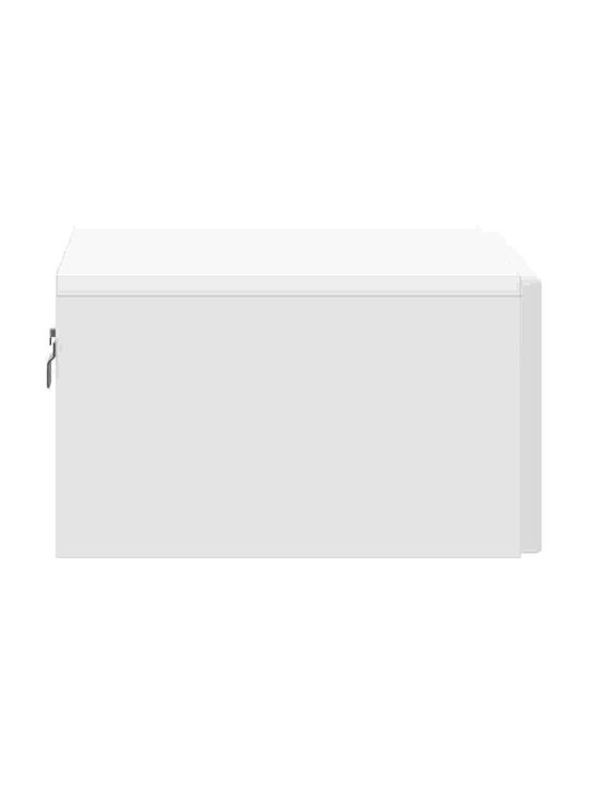 White Wooden Bedside Table 49x34.5x20cm
