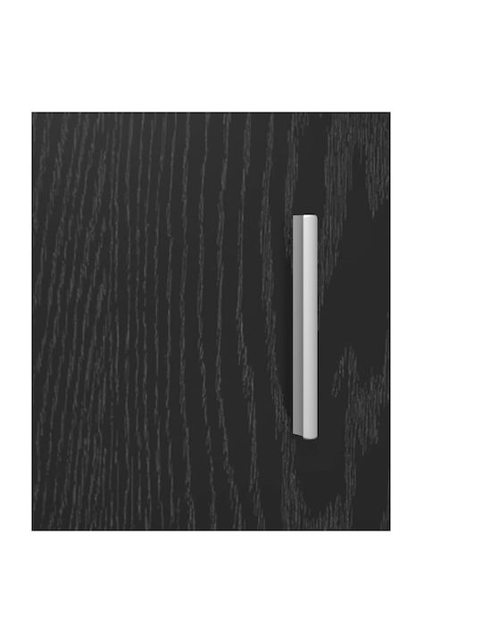 Metal Bedside Table With Black Glass Surface 40x36x60cm