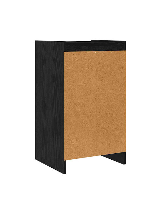Metal Bedside Table with Black Glass Surface 40x36x70cm